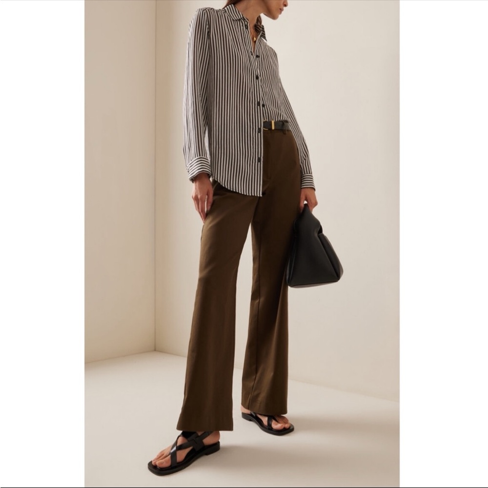 Straight-Cut Cotton Twill Trousers